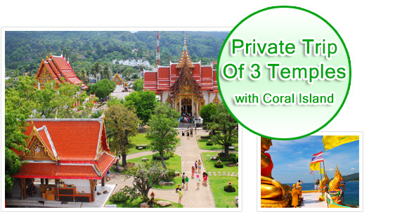 Private Trip of 3 Temples with Coral Island